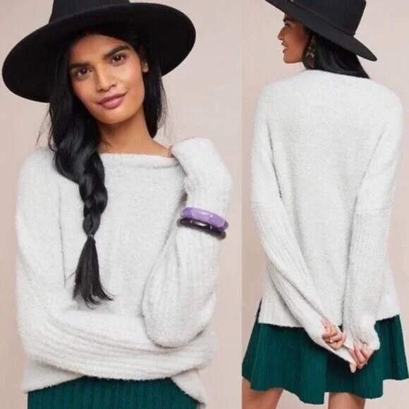 Anthropologie Sweaters - ANTHROPOLOGIE Sleeping On Snow Lavinia Fuzzy Pullover Sweater XS Wool Alpaca
